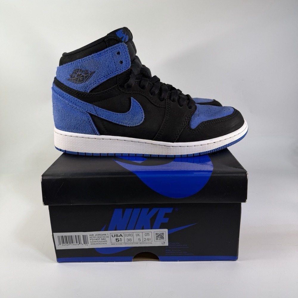 Air Jordan 1 High OG Shoes Youth Size 5.5 Retro Suede FD1437-042 Nike Womens 7